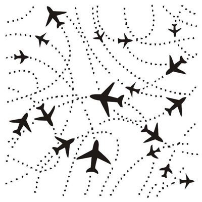Planes 6x6” stencil