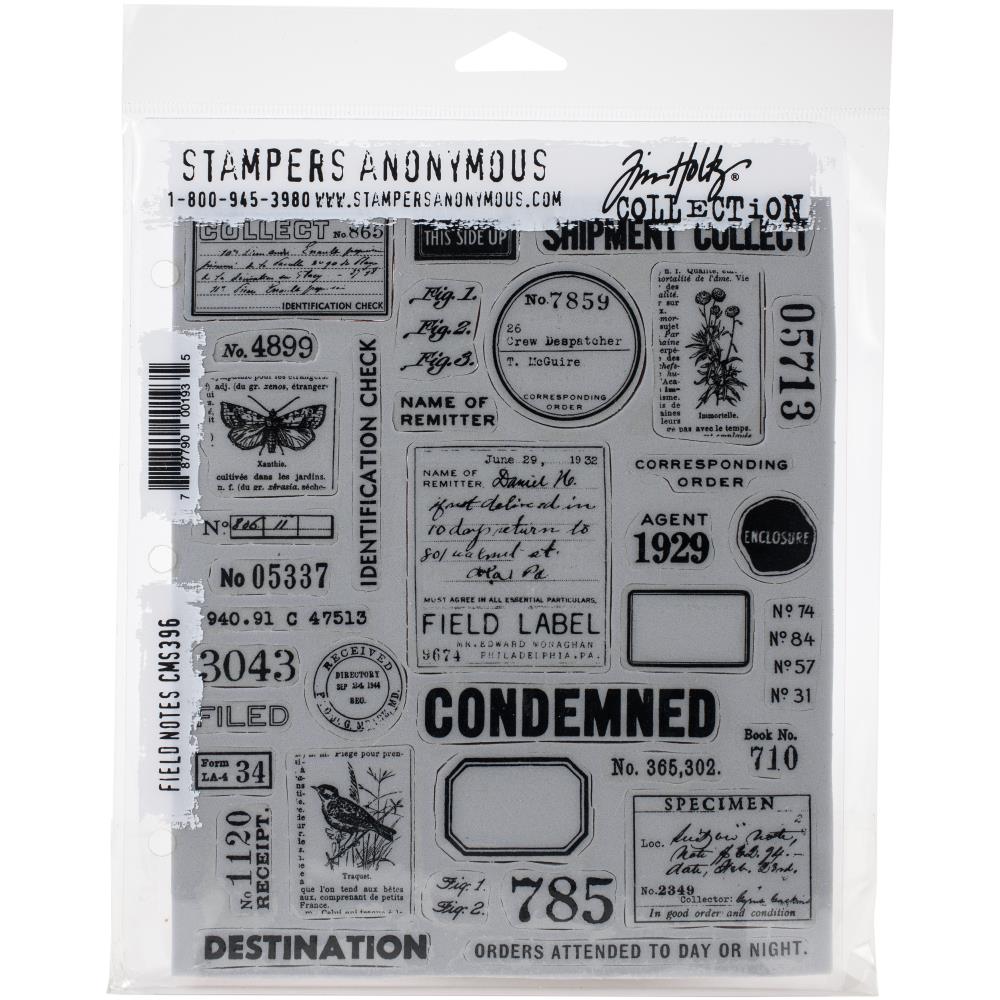 Tim Holtz Cling Stamps Set - Field Note