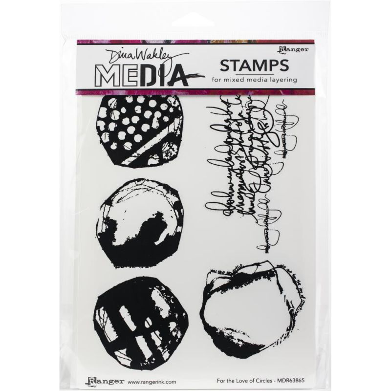 Dina Wakley Media Cling Stamp - For The Love Of Circles
