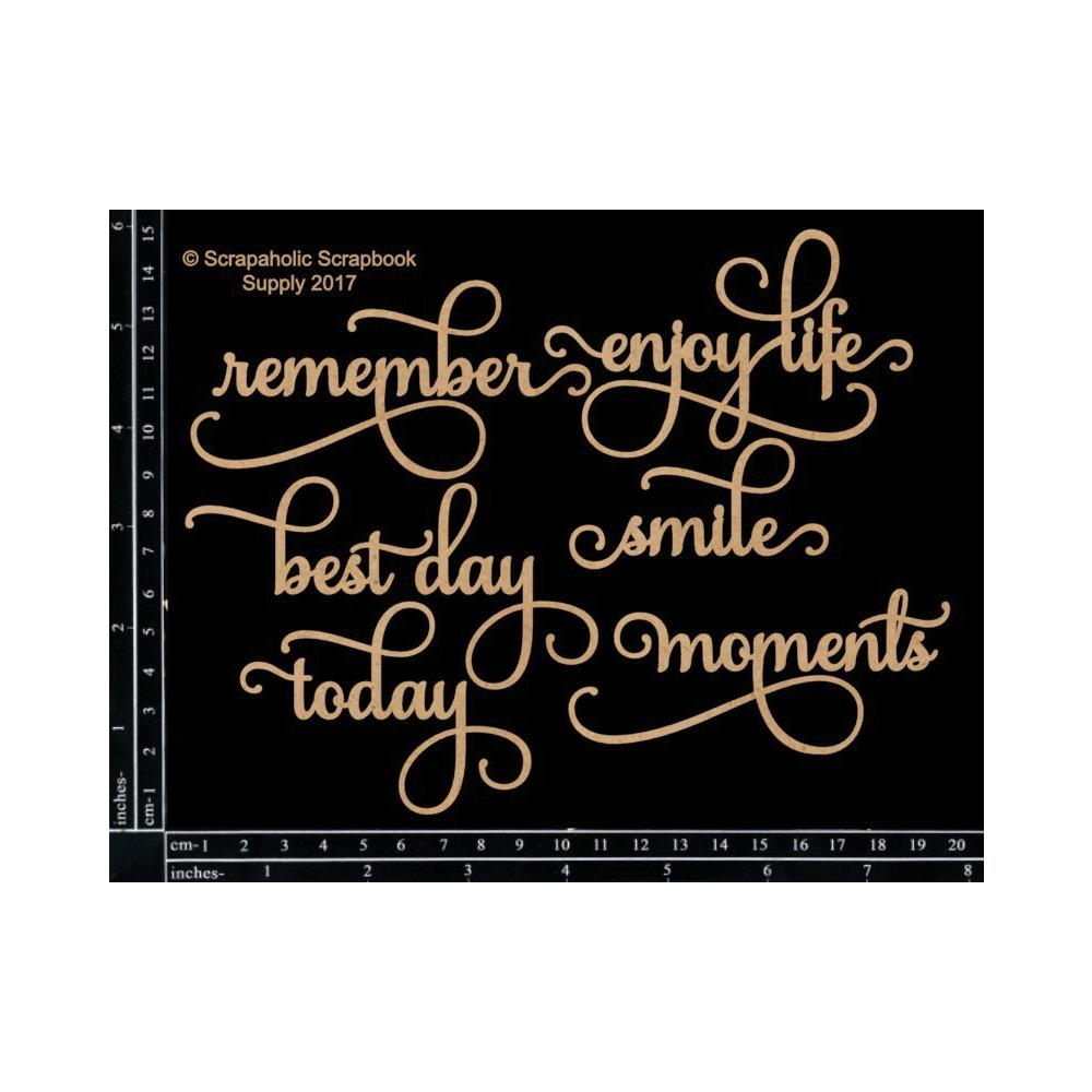 Life Moments Words chipboard