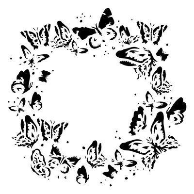 Wreath of butterflies 6x6-os stencil, SUNRISE
