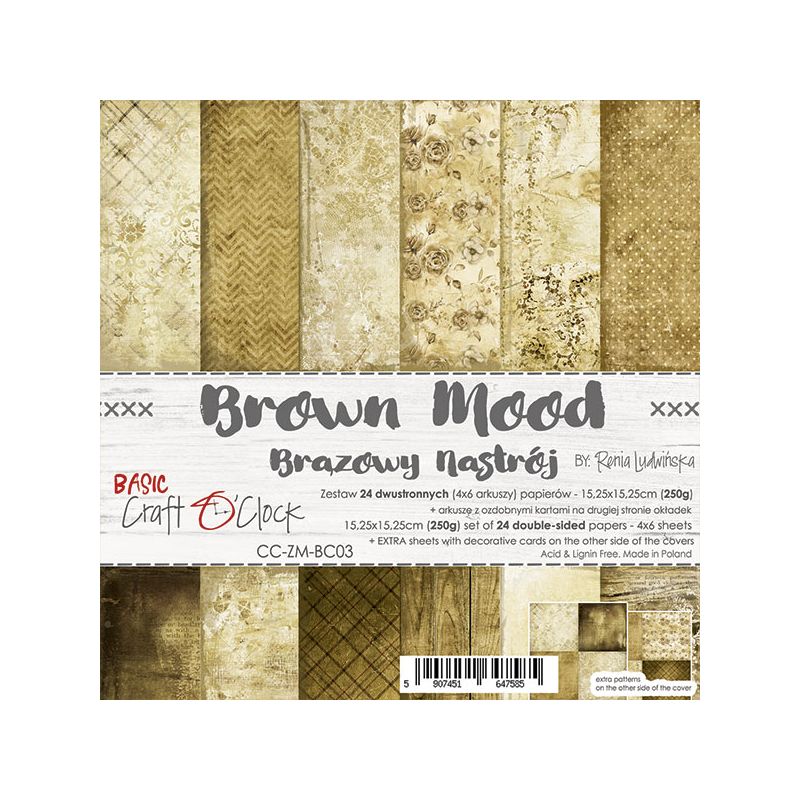 Brown Mood - Basic set - papírkészlet 15,25 x 15,25 cm