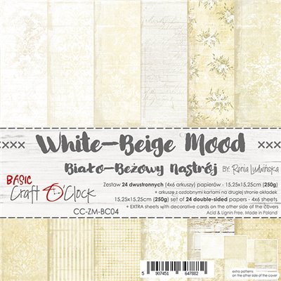 White-Beige Mood - Basic set - papírkészlet 15,25 x 15,25 cm