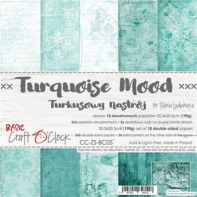 Turquoise Mood - Basic set - papírkészlet 20,3 x 20,3 cm