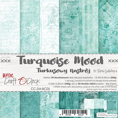 Turquoise Mood - Basic set - papírkészlet 15,25 x 15,25 cm