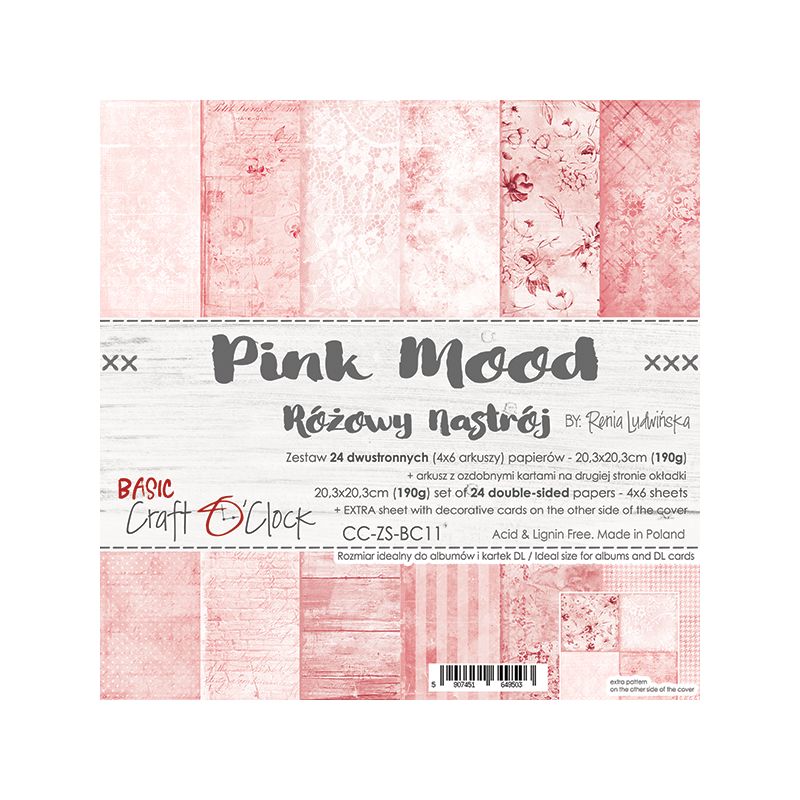 Pink Mood - Basic set - papírkészlet 20,3 x 20,3 cm