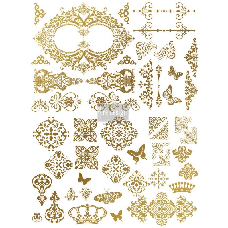 Re-Design Gold Transfer - Gilded Baroque Scrollwork