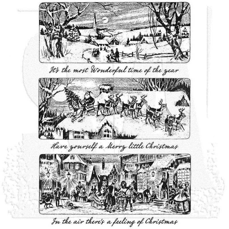 Tim Holtz Cling Stamps - Holiday Scenes - bélyegzőszett