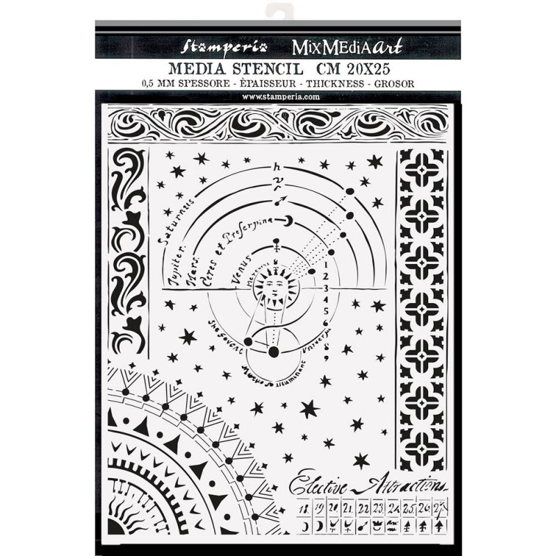 Stamperia stencil - Alchemy Planet Chart (20x25 cm)