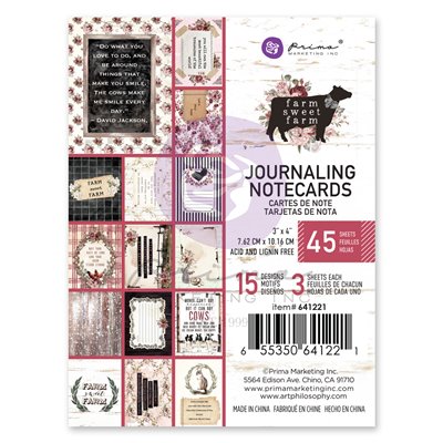 Farm Sweet Farm kollekció Journaling Cards - 3"x4" , 45 lap