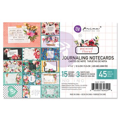Painted Floral kollekció Journaling Cards - 4"x6" , 45 lap