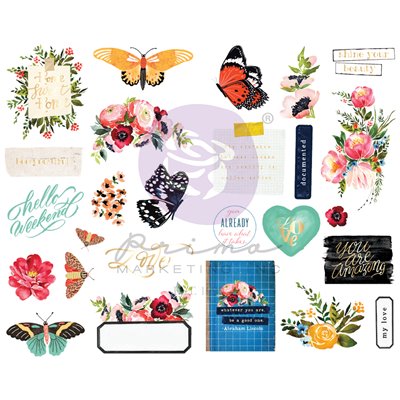 Painted Floral kollekció - Fóliás Chipboard szett – 26db