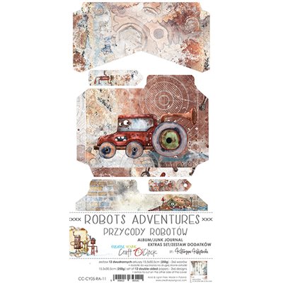 Robots Adventures - Junk Journal kivágóív szett