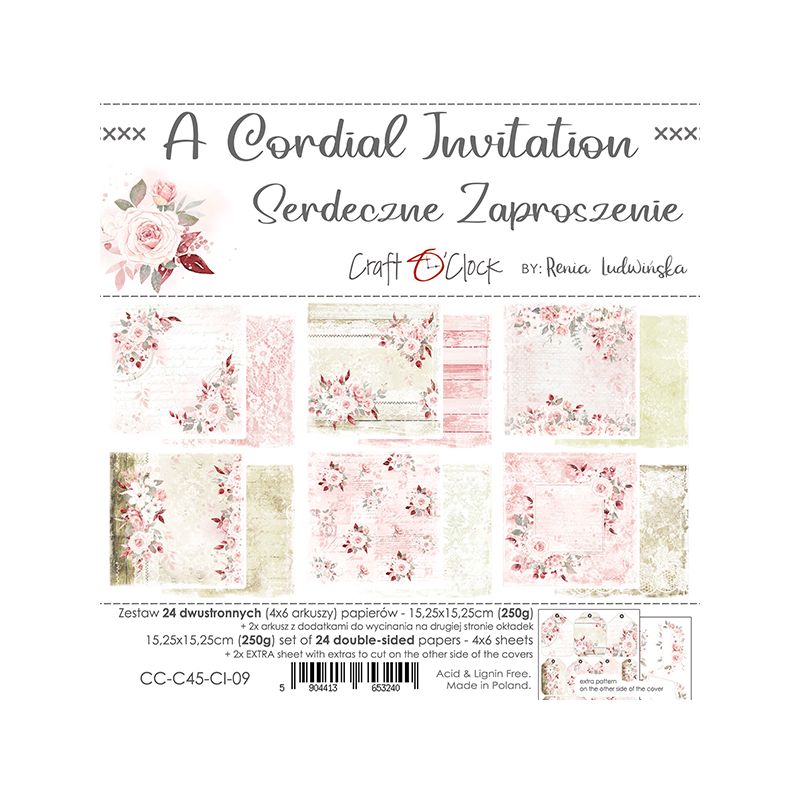 Cordial Invitation - papírkészlet 15,25 x 15,25 cm