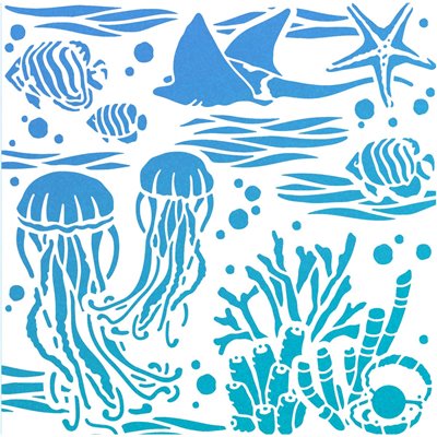 Textúra stencil 8"x8" - Underwater