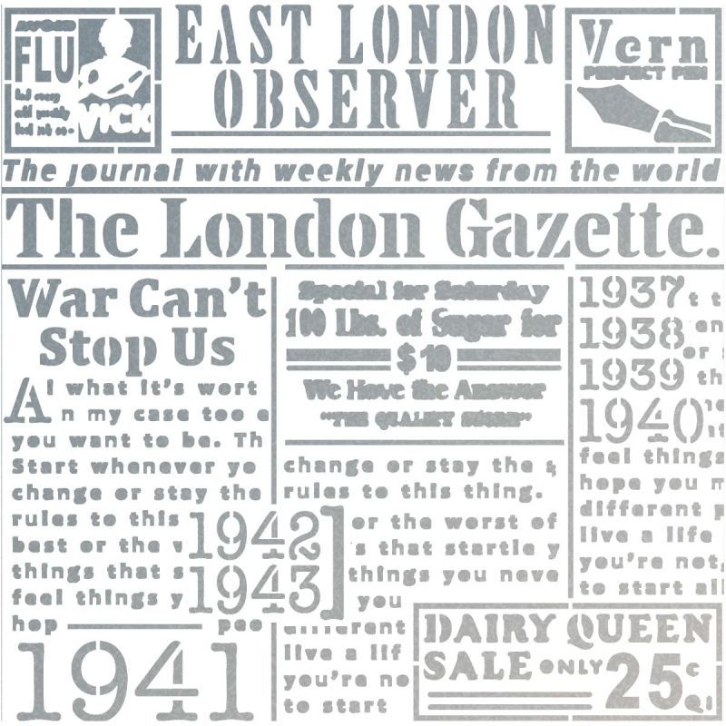 Textúra stencil 8"x8" - The London Gazette
