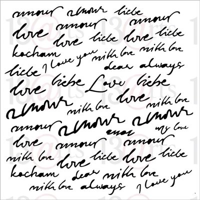 Love Letters 6"x6"-os stencil, Rose in Love