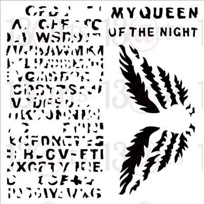 My Queen 6"x6"-os stencil, Queen of the Night
