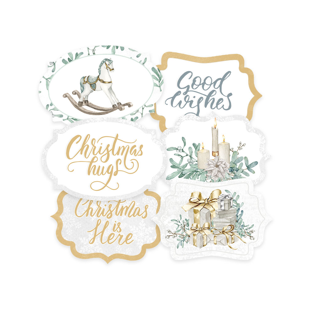 Christmas Charm - dekorációs címkék 04 - 6 db