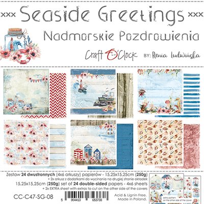 Seaside Greetings - papírkészlet 15,25 x 15,25 cm