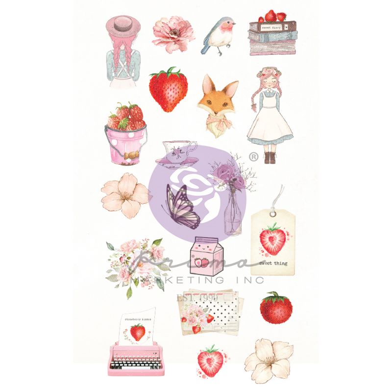 Strawberry Milkshake kollekció - Puffy Stickers - 20db