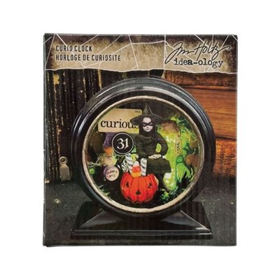 Tim Holtz Idea-ology Halloween Curio Clock Black - fekete óra