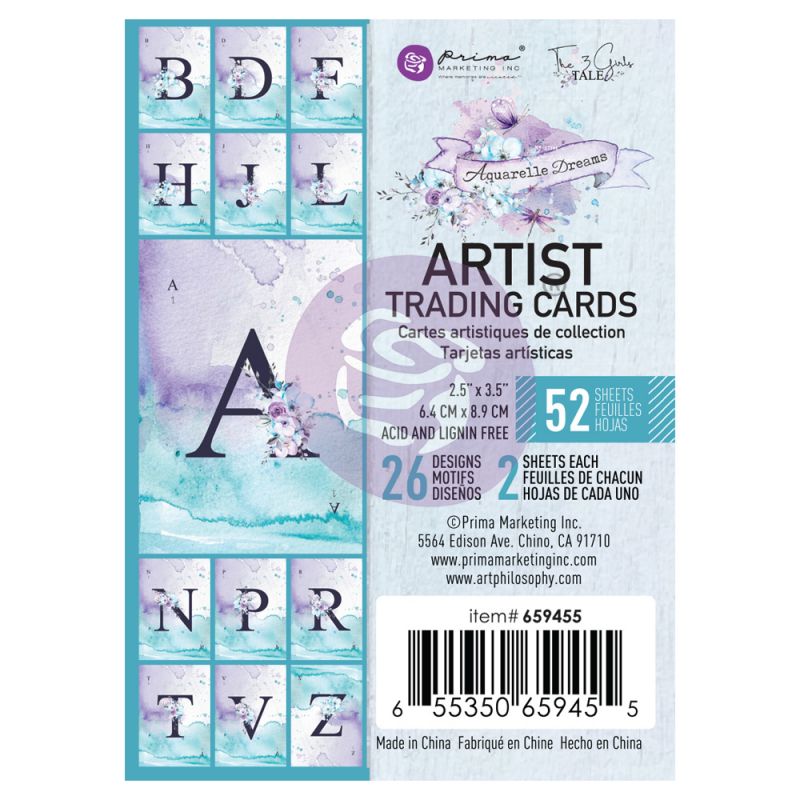 Aquarelle Dreams kollekció - ATC Cards - 2,5"x3,5" , 52 lap