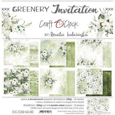 Greenery Invitation - papírkészlet 30,5x30,5cm