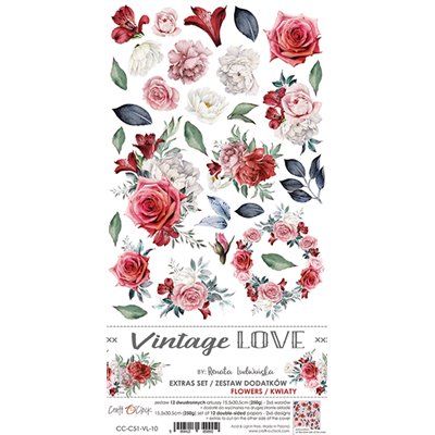 Vintage Love Flowers extra szett