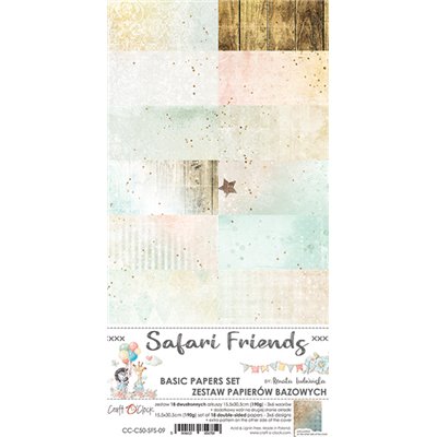 Safari Friends Basic set - papírkészlet 15,5x30,5cm