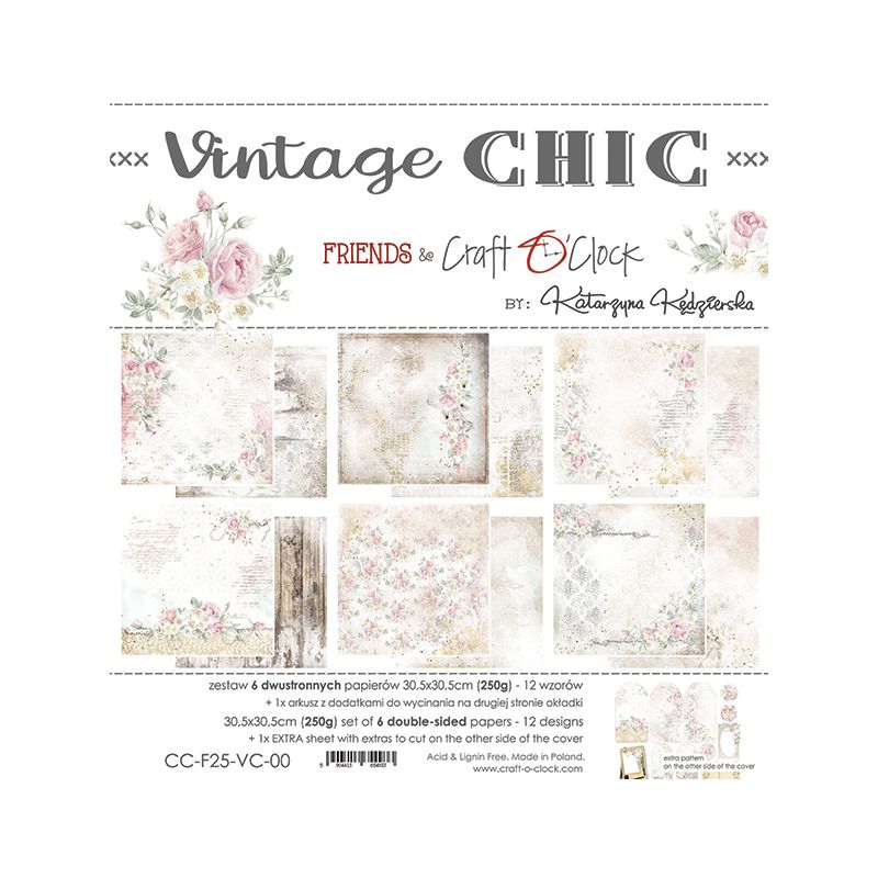Vintage Chic - papírkészlet 30,5x30,5cm