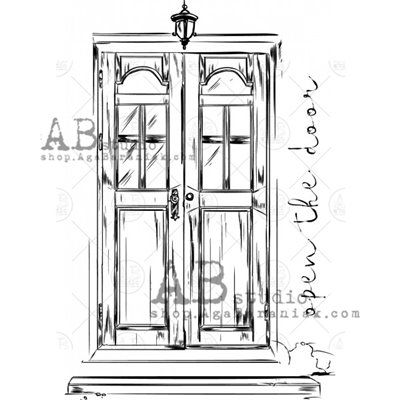Gumibélyegző - ID-474 "vintage door"
