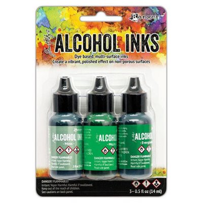 Tim Holtz Alcohol Ink - alkoholos tinta szett - Moss, Mojito, Everglades