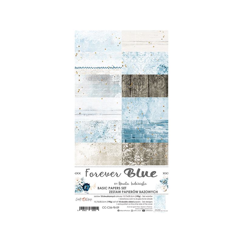 Forever Blue Basic set - papírkészlet 15,5x30,5cm