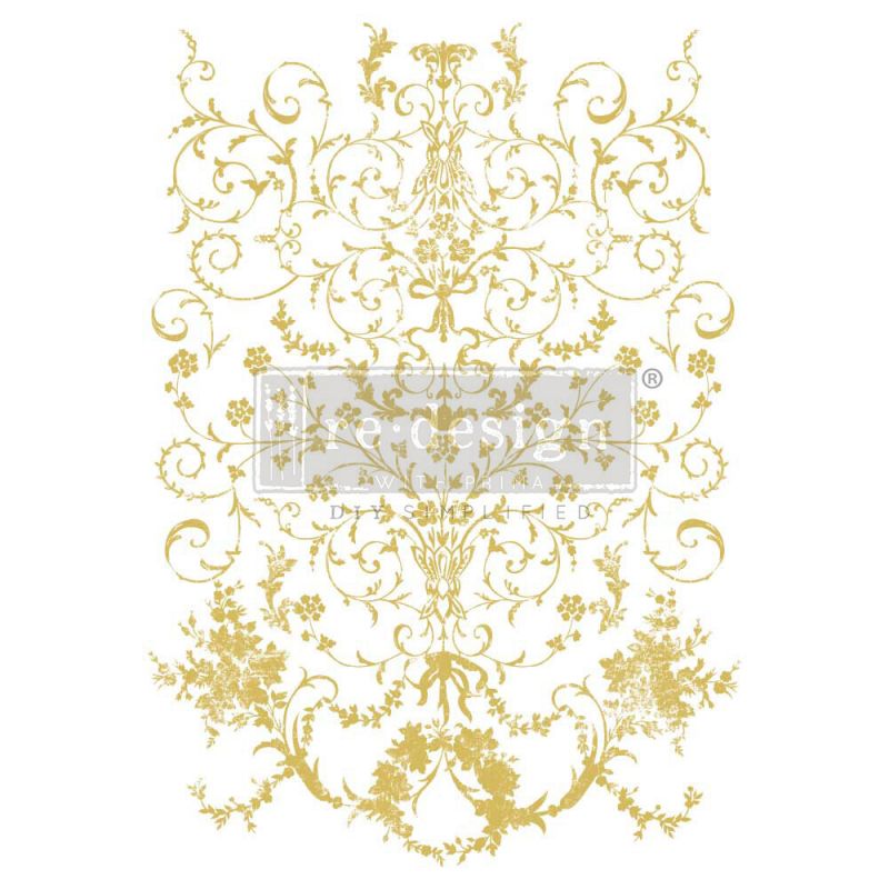 Re-Design with Prima Gold Foil Kacha Manor Swirls 18x24 Inch transzferfólia