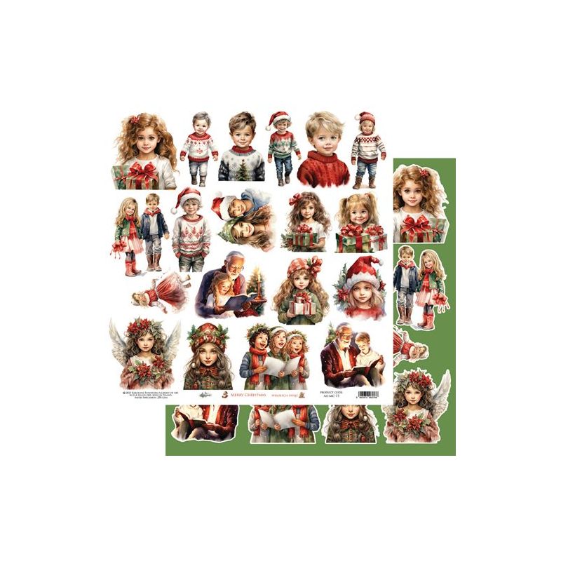 Merry Christmas - Kids - 12"x12" kivágóív