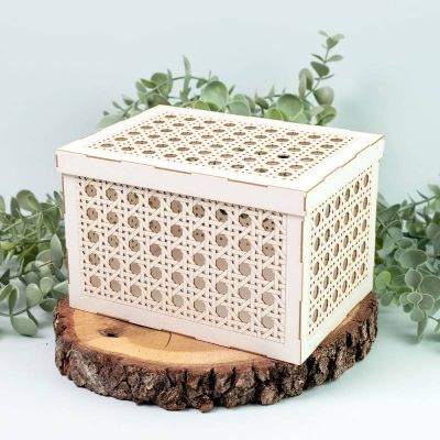 Flowerish - 3D Chipboard - Rattan Box