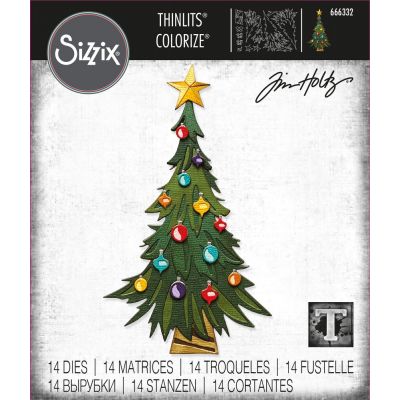 Sizzix Thinlits Colorize Vágókés szett - Trim a Tree (14db)