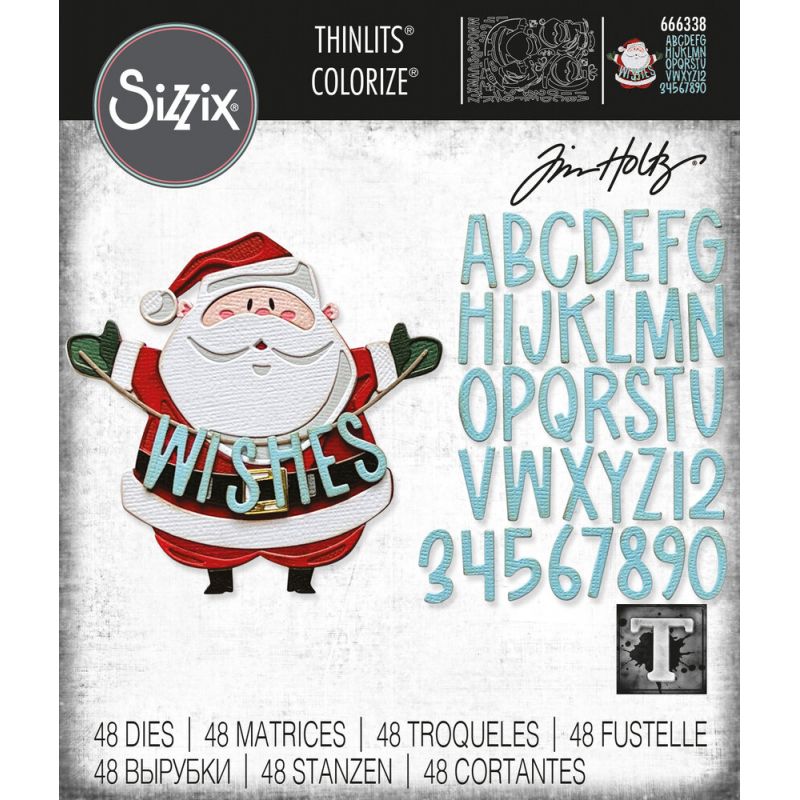 Sizzix Thinlits Colorize Vágókés szett - Santa Greetings (49db)