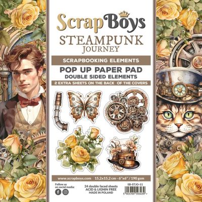 Steampunk Journey Pop Up kivágóív kollekció - 6"x6" 24 lap