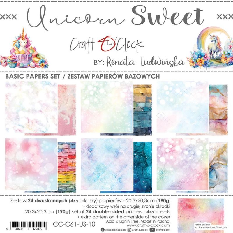 Unicorn Sweet - papírkészlet 20,3 x 20,3 cm