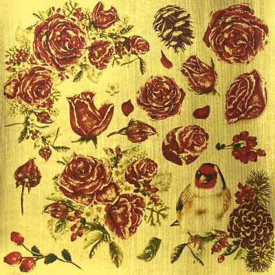 Frosen Roses 6"x6" Deluxe szett - Gold - 5db