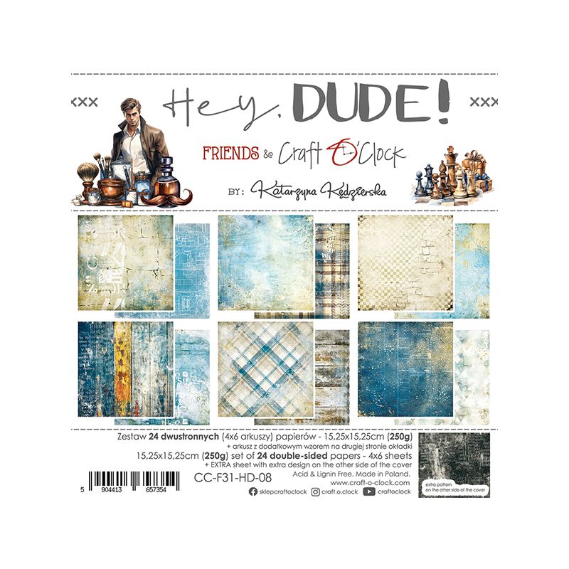 Hey, Dude! - papírkészlet 15,25 x 15,25 cm