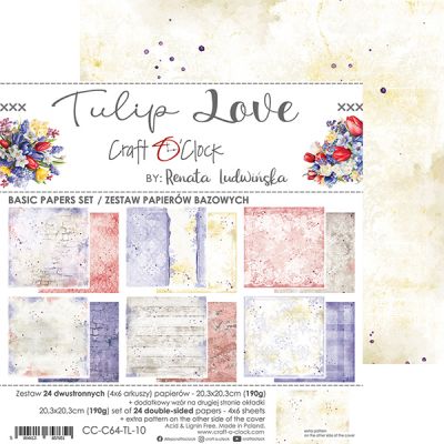 Tulip Love Basic set - papírkészlet 20,3 x 20,3 cm