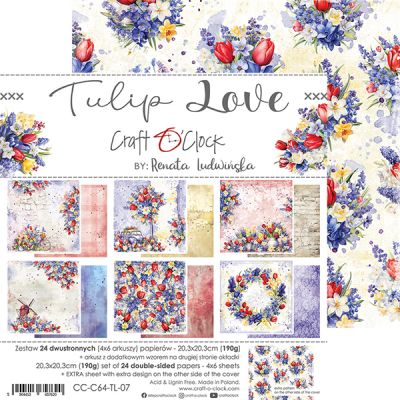 Tulip Love - papírkészlet 20,3 x 20,3 cm