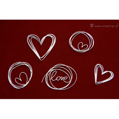 Ecsetvonásos szerelmes doodle-ök (5 db)