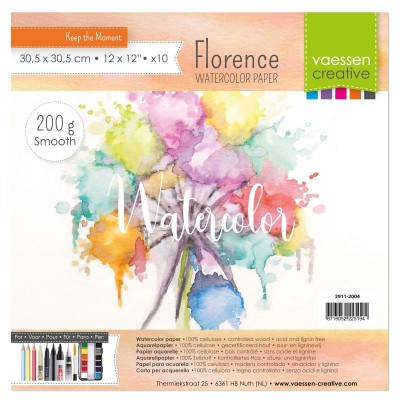Florence - 12x12-es akvarell papír szett 200g - 10 db (smooth)