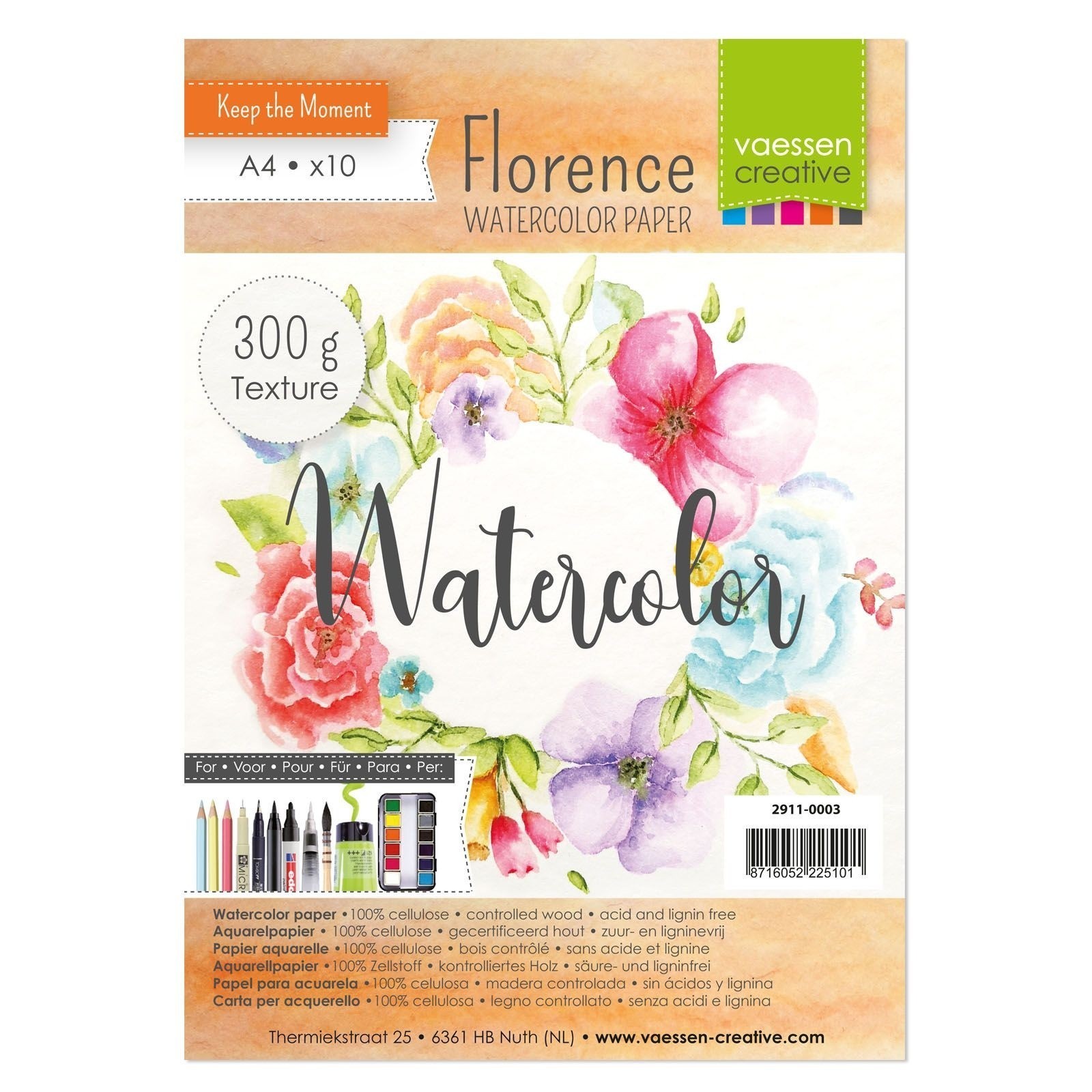 Florence - A4-es akvarell papír szett 300g - 10 db (textured)