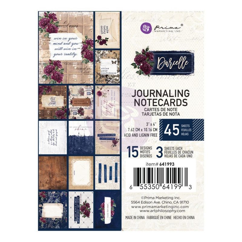 Prima Marketing Darcelle kollekció 3X4 Journaling Cards