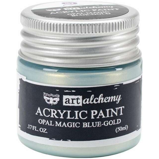 Finnabair - Art Alchemy - Opal Magic Acrylic Paint - Blue Gold